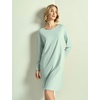 GYS Women’s Bamboo Viscose Cooling Nightgown for Hot Flashes | Moisture wicking, Breathable, Tagless, Drop shoulder, Long sleeve, 2 pockets, Durable, for night sweats & menopause(Aqua Blue)