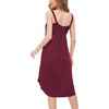 GYS Women’s Bamboo Viscose Cooling Pleated Sleeveless Nightgown | Cooling & moisture wicking, Comfortable & breathable, for hot sleeper, V-neck, Stretch soft, Lightweight(Wine)