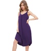 GYS Women’s Bamboo Viscose Cooling Pleated Sleeveless Nightgown | Cooling & moisture wicking, Comfortable & breathable, for hot sleeper, V-neck, Stretch soft, Lightweight(Purple)