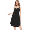 GYS Women’s Bamboo Viscose Cooling Pleated Sleeveless Nightgown | Cooling & moisture wicking, Comfortable & breathable, for hot sleeper, V-neck, Stretch soft, Lightweight(Black)