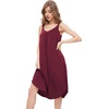 GYS Women’s Bamboo Viscose Cooling Pleated Sleeveless Nightgown | Cooling & moisture wicking, Comfortable & breathable, for hot sleeper, V-neck, Stretch soft, Lightweight(Wine)