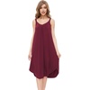 GYS Women’s Bamboo Viscose Cooling Pleated Sleeveless Nightgown | Cooling & moisture wicking, Comfortable & breathable, for hot sleeper, V-neck, Stretch soft, Lightweight(Wine)