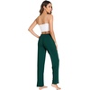 GYS Women’s Bamboo Viscose Pajama Pants Lightweight Bottoms丨Breathable Soft Sleep Pants, Moisture Wicking Lounge Sleepwear(Black Green)
