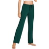 GYS Women’s Bamboo Viscose Pajama Pants Lightweight Bottoms丨Breathable Soft Sleep Pants, Moisture Wicking Lounge Sleepwear(Black Green)
