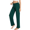 GYS Women’s Bamboo Viscose Pajama Pants Lightweight Bottoms丨Breathable Soft Sleep Pants, Moisture Wicking Lounge Sleepwear(Black Green)