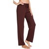 GYS Women’s Bamboo Viscose Pajama Pants Lightweight Bottoms丨Breathable Soft Sleep Pants, Moisture Wicking Lounge Sleepwear(Ficus Red)