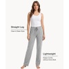 GYS Women’s Bamboo Viscose Pajama Pants Lightweight Bottoms丨Breathable Soft Sleep Pants, Moisture Wicking Lounge Sleepwear(Light Heather Grey)