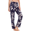 GYS Women’s Bamboo Viscose Pajama Pants Lightweight Bottoms丨Breathable Soft Sleep Pants, Moisture Wicking Lounge Sleepwear(Navy Floral)