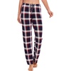 GYS Women’s Bamboo Viscose Pajama Pants Lightweight Bottoms丨Breathable Soft Sleep Pants, Moisture Wicking Lounge Sleepwear(Navy Red Plaid)