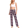 GYS Women’s Bamboo Viscose Pajama Pants Lightweight Bottoms丨Breathable Soft Sleep Pants, Moisture Wicking Lounge Sleepwear(Navy Red Plaid)