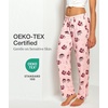 GYS Women’s Bamboo Viscose Pajama Pants Lightweight Bottoms丨Breathable Soft Sleep Pants, Moisture Wicking Lounge Sleepwear(Pink Coffee Cup)