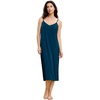 GYS Bamboo Viscose Women’s Nightgowns Sexy Sleeveless V-neck Sleepwear | Silky, Breathable, Lightweight, Cooling, Adjustable Spaghetti Straps Sleepshirts, Below-Knee Loose Summer Dress for Women(Ink Blue)