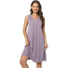 GYS Cooling Bamboo Viscose Sleeveless Nightgowns for Women | V Neck Sleep Shirt, Moisture-Wicking for Hot Sleepers & Night Sweats, Lightweight Night Shirts, Buttery Soft, Knee-Length(C- Mauve Purple)