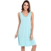 GYS Cooling Bamboo Viscose Sleeveless Nightgowns for Women | V Neck Sleep Shirt, Moisture-Wicking for Hot Sleepers & Night Sweats, Lightweight Night Shirts, Buttery Soft, Knee-Length(A- Aqua)
