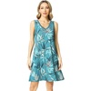 GYS Cooling Bamboo Viscose Sleeveless Nightgowns for Women | V Neck Sleep Shirt, Moisture-Wicking for Hot Sleepers & Night Sweats, Lightweight Night Shirts, Buttery Soft, Knee-Length(D- Turquoise)