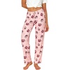 GYS Women’s Bamboo Viscose Pajama Pants Lightweight Bottoms丨Breathable Soft Sleep Pants, Moisture Wicking Lounge Sleepwear(Pink Coffee Cup)
