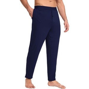GYS Men’s Bamboo Viscose Tapered Pajama Pants | Cooling & moisture wicking, Comfortable & breathable, for hot sleeper, Wide elastic waist, Stretch soft, Lightweight(Navy)