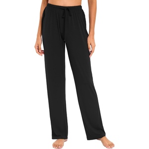 GYS Women’s Bamboo Viscose Pajama Pants Lightweight Bottoms丨Breathable Soft Sleep Pants, Moisture Wicking Lounge Sleepwear(A-black)