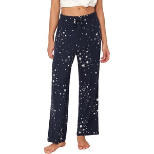 GYS Women’s Bamboo Viscose Pajama Pants Lightweight Bottoms丨Breathable Soft Sleep Pants, Moisture Wicking Lounge Sleepwear(Blue Stars)