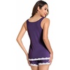 GYS Bamboo Viscose Tank Pajamas for Women Cooling Pjs Set for Hot Flashes | Sleeveless Top & Shorts Pajama Sets, Moisture Wicking Sleepwear, Night Sweats Comfort, Soft Lightweight(Deep Purple)