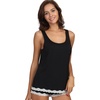 GYS Bamboo Viscose Tank Pajamas for Women Cooling Pjs Set for Hot Flashes | Sleeveless Top & Shorts Pajama Sets, Moisture Wicking Sleepwear, Night Sweats Comfort, Soft Lightweight(Black)