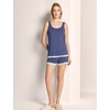 GYS Bamboo Viscose Tank Pajamas for Women Cooling Pjs Set for Hot Flashes | Sleeveless Top & Shorts Pajama Sets, Moisture Wicking Sleepwear, Night Sweats Comfort, Soft Lightweight(Indigo)
