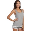 GYS Bamboo Viscose Tank Pajamas for Women Cooling Pjs Set for Hot Flashes | Sleeveless Top & Shorts Pajama Sets, Moisture Wicking Sleepwear, Night Sweats Comfort, Soft Lightweight(Heather Grey)