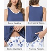 GYS Bamboo Viscose Tank Pajamas for Women Cooling Pjs Set for Hot Flashes | Sleeveless Top & Shorts Pajama Sets, Moisture Wicking Sleepwear, Night Sweats Comfort, Soft Lightweight(D- Indigo Blue)