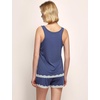 GYS Bamboo Viscose Tank Pajamas for Women Cooling Pjs Set for Hot Flashes | Sleeveless Top & Shorts Pajama Sets, Moisture Wicking Sleepwear, Night Sweats Comfort, Soft Lightweight(Indigo)