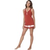 GYS Bamboo Viscose Tank Pajamas for Women Cooling Pjs Set for Hot Flashes | Sleeveless Top & Shorts Pajama Sets, Moisture Wicking Sleepwear, Night Sweats Comfort, Soft Lightweight(B- Brick Red)