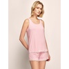 GYS Bamboo Viscose Tank Pajamas for Women Cooling Pjs Set for Hot Flashes | Sleeveless Top & Shorts Pajama Sets, Moisture Wicking Sleepwear, Night Sweats Comfort, Soft Lightweight(Pink)