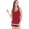 GYS Bamboo Viscose Tank Pajamas for Women Cooling Pjs Set for Hot Flashes | Sleeveless Top & Shorts Pajama Sets, Moisture Wicking Sleepwear, Night Sweats Comfort, Soft Lightweight(Wine Red)