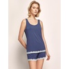 GYS Bamboo Viscose Tank Pajamas for Women Cooling Pjs Set for Hot Flashes | Sleeveless Top & Shorts Pajama Sets, Moisture Wicking Sleepwear, Night Sweats Comfort, Soft Lightweight(Indigo)