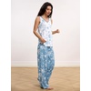 GYS Cooling Bamboo Viscose Pajamas for Women | Sleeveless Tank Top & Pants Pjs Set, Moisture-Wicking for Night Sweats, Buttery-Soft 2 Piece Lounge Sleep Set(Light Green Floral)