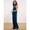 GYS Cooling Bamboo Viscose Pajamas for Women | Sleeveless Tank Top & Pants Pjs Set, Moisture-Wicking for Night Sweats, Buttery-Soft 2 Piece Lounge Sleep Set(Ink Blue)