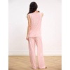 GYS Cooling Bamboo Viscose Pajamas for Women | Sleeveless Tank Top & Pants Pjs Set, Moisture-Wicking for Night Sweats, Buttery-Soft 2 Piece Lounge Sleep Set(Pink Floral)