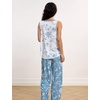 GYS Cooling Bamboo Viscose Pajamas for Women | Sleeveless Tank Top & Pants Pjs Set, Moisture-Wicking for Night Sweats, Buttery-Soft 2 Piece Lounge Sleep Set(Light Green Floral)