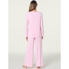GYS Women’s Bamboo Viscose Cooling Lace Trim Pajama Set | Moisture wicking, Breathable, Tagless, Soft stretch, Long sleeve, Elastic waist, 2 pockets, for night sweats & lounge(B- Pink)