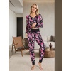 GYS Women’s Bamboo Viscose Pajama Set, Wide Waistband Cooling | Drwastring, Moisture wicking, Breathable, No pinch, Jogger pants, Soft stretch, for night sweats & Christmas lounge(Magnolia)