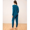 GYS Women’s Bamboo Viscose Pajama Set, Wide Waistband Cooling | Drwastring, Moisture wicking, Breathable, No pinch, Jogger pants, Soft stretch, for night sweats & Christmas lounge(Teal Blue)
