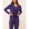 GYS Women’s Bamboo Viscose Pajama Set, Wide Waistband Cooling | Drwastring, Moisture wicking, Breathable, No pinch, Jogger pants, Soft stretch, for night sweats & Christmas lounge(Purple)