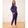 GYS Women’s Bamboo Viscose Pajama Set, Wide Waistband Cooling | Drwastring, Moisture wicking, Breathable, No pinch, Jogger pants, Soft stretch, for night sweats & Christmas lounge(Purple)
