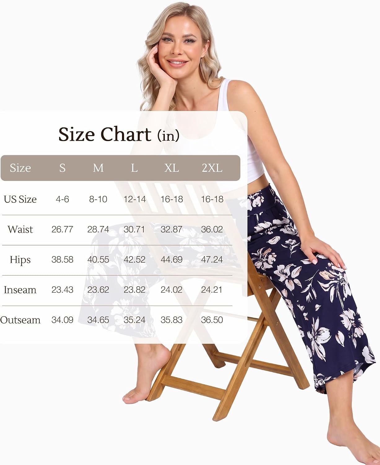 image:imageGYS Bamboo Viscose Womens Capri Pajama Pants Dark Green Small Soft Culottes Cropped Lounge Pants Lightweight Flowy Yoga Pants Knitted Gaucho Pants Wide Leg High Waist PJ Bottom