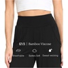 GYS Bamboo Viscose Women’s Capri Pajama Pants, Black, Small | Soft Culottes Cropped Lounge Pants, Lightweight Flowy Yoga Pants, Knitted Gaucho Pants, Wide Leg, High Waist PJ Bottom