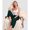 GYS Bamboo Viscose Women’s Capri Pajama Pants, Dark Green, Small | Soft Culottes Cropped Lounge Pants, Lightweight Flowy Yoga Pants, Knitted Gaucho Pants, Wide Leg, High Waist PJ Bottom