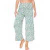 GYS Bamboo Viscose Women’s Capri Pajama Pants, Green Leopard, X-Large | Soft Culottes Cropped Lounge Pants, Lightweight Flowy Yoga Pants, Knitted Gaucho Pants, Wide Leg, High Waist PJ Bottom