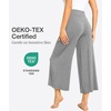 GYS Bamboo Viscose Women’s Capri Pajama Pants, Heather Grey, X-Large | Soft Culottes Cropped Lounge Pants, Lightweight Flowy Yoga Pants, Knitted Gaucho Pants, Wide Leg, High Waist PJ Bottom