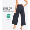 GYS Bamboo Viscose Women’s Capri Pajama Pants, Midnight Blue, Large | Soft Culottes Cropped Lounge Pants, Lightweight Flowy Yoga Pants, Knitted Gaucho Pants, Wide Leg, High Waist PJ Bottom