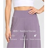 GYS Bamboo Viscose Women’s Capri Pajama Pants, Violet, Medium | Soft Culottes Cropped Lounge Pants, Lightweight Flowy Yoga Pants, Knitted Gaucho Pants, Wide Leg, High Waist PJ Bottom
