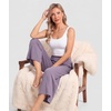 GYS Bamboo Viscose Women’s Capri Pajama Pants, Violet, Medium | Soft Culottes Cropped Lounge Pants, Lightweight Flowy Yoga Pants, Knitted Gaucho Pants, Wide Leg, High Waist PJ Bottom
